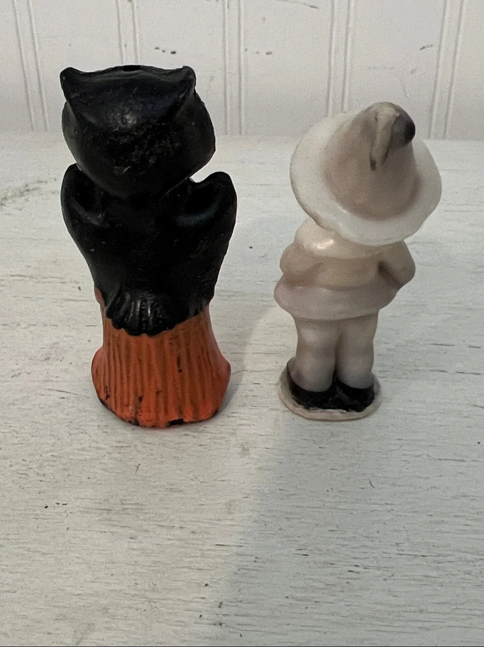 2 Vintage Gurley Halloween Thanksgiving candles cat tavern